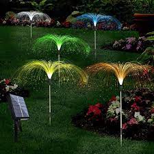 7 color change solar lamp solar RGB light lamp fiber optic light-Pack of 2