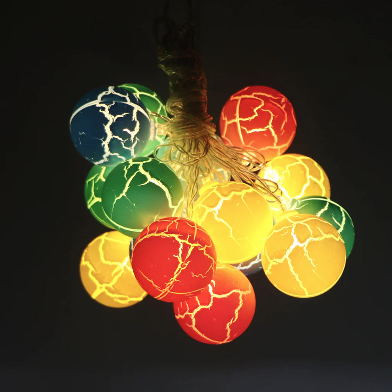 Cracked Balls Fairy Lights Battery Operated 14 LED Cracked Balls String Light for Diwali, Christmas, Kids Room, Party, Cafe Decoration-3METER