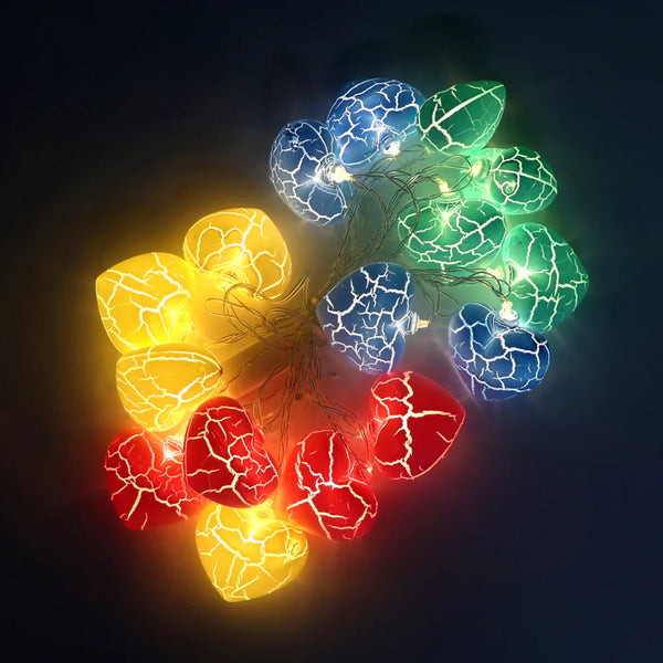 Crack Heart Shape 16 LED Pastel String Lights-3Meter