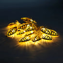 Diwali Warm White Metal Leaf 10 LED Golden String Lights