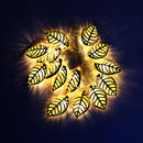 Diwali Warm White Metal Leaf 10 LED Golden String Lights