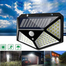 Four-Sided Solar Motion Sensor Light 270 Degree Wide Angle 100 Led IP 65 Waterproof Wall Lamp