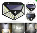 Four-Sided Solar Motion Sensor Light 270 Degree Wide Angle 100 Led IP 65 Waterproof Wall Lamp