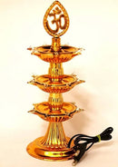 3 Layer Electric Diya Deepak Light Lamp LED Lights for Puja Home Temple Decor Diwali Festival