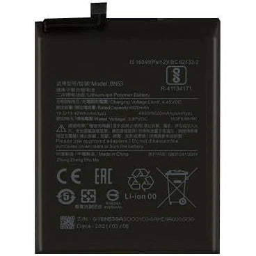 MI BN53/ NOTE 9 PRO / BN52 5000mAH Lithium Polymer battery