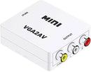 Mini VGA to AV RCA Converter with 3.5mm Audio Ports VGA2AV Connector Media Streaming Device  (White)