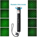 Rechargeable 303 Green Laser Pointer, Party Pen Disco Light, Star Head Adjustable with Safety Key & Charger