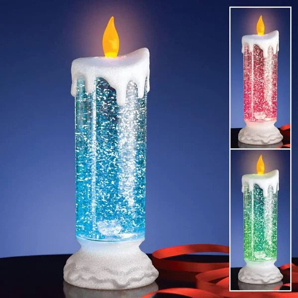 Swirling LED Glitter Candle