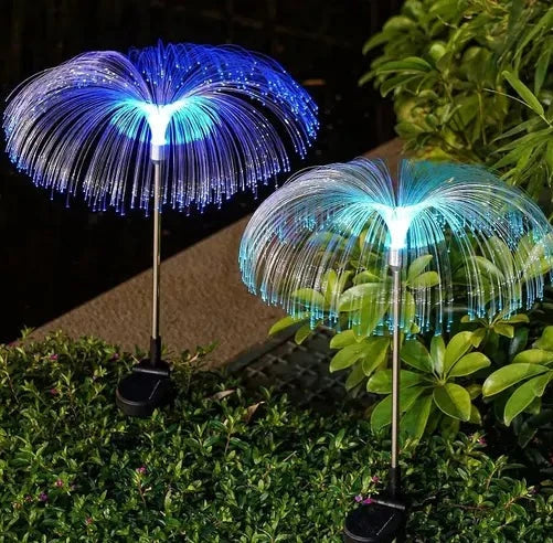 7 color change solar lamp solar RGB light lamp fiber optic light-Pack of 2