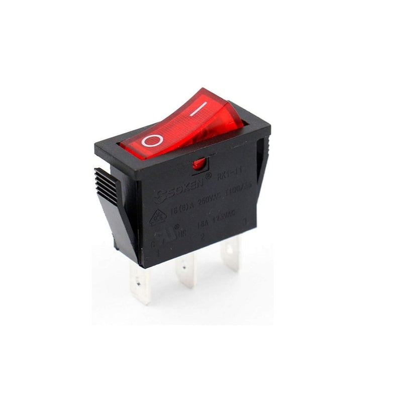 16A 250V SPDT ON-OFF Rocker Switch with Light