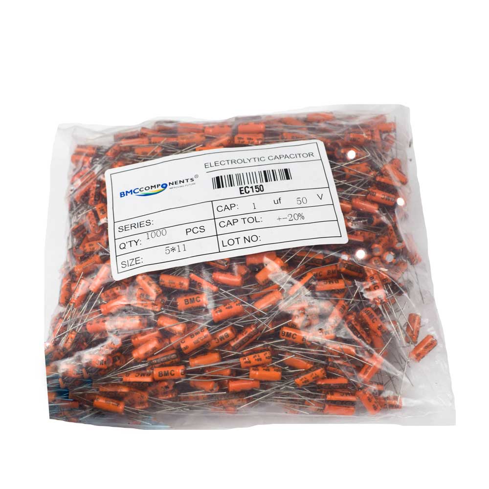 Buy 1µF 50V Electrolytic Capacitor (Pack of 1000) at HNHcart.com