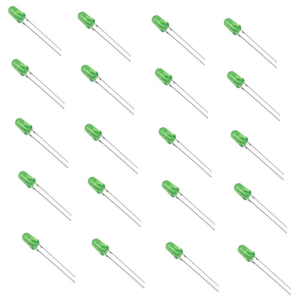 Kinglight 3mm Green LED (3.2-3.4V )