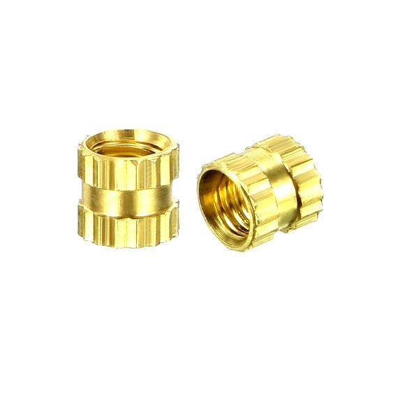 M3 X 4 mm Brass Heat Set Threaded Round Insert Nut-.