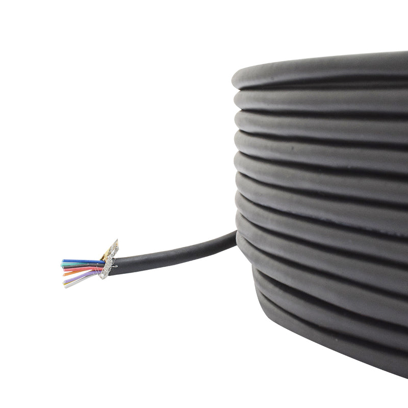 8 Core 7/.153mm Black Shielded Cable (90 Meter)