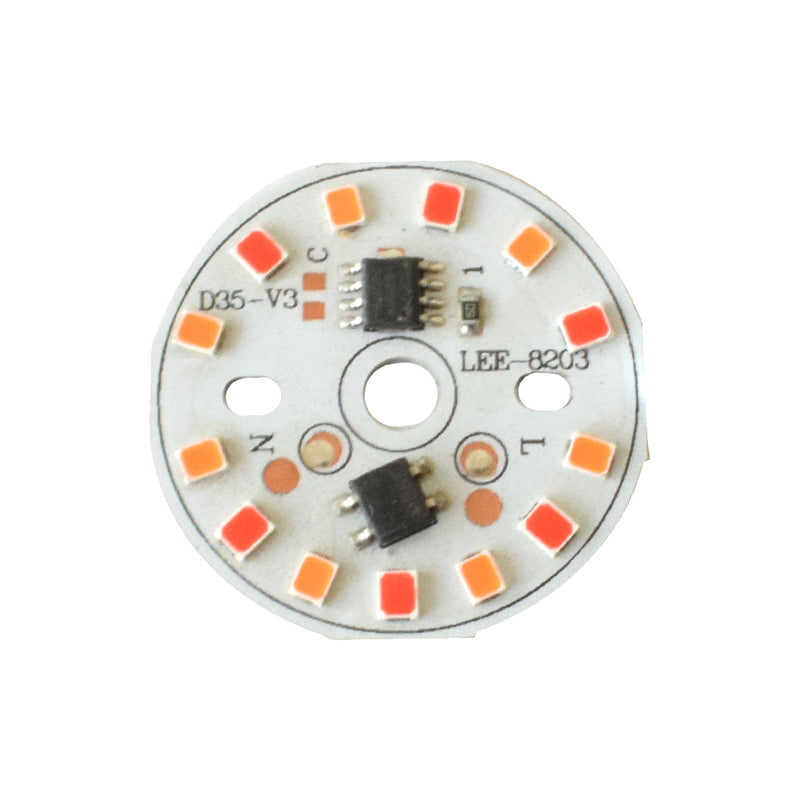 7W 220VAC Red 35mm Round DOB LED