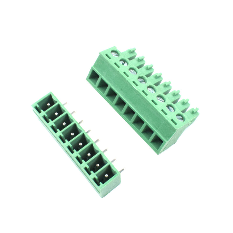 8 Pin Male and Female Pluggable Terminal Connector Right Angle Pitch 3.81mm