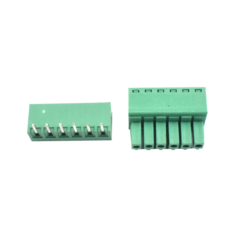 6 Pin Male and Female Pluggable Terminal Connector Right Angle Pitch 3.81mm