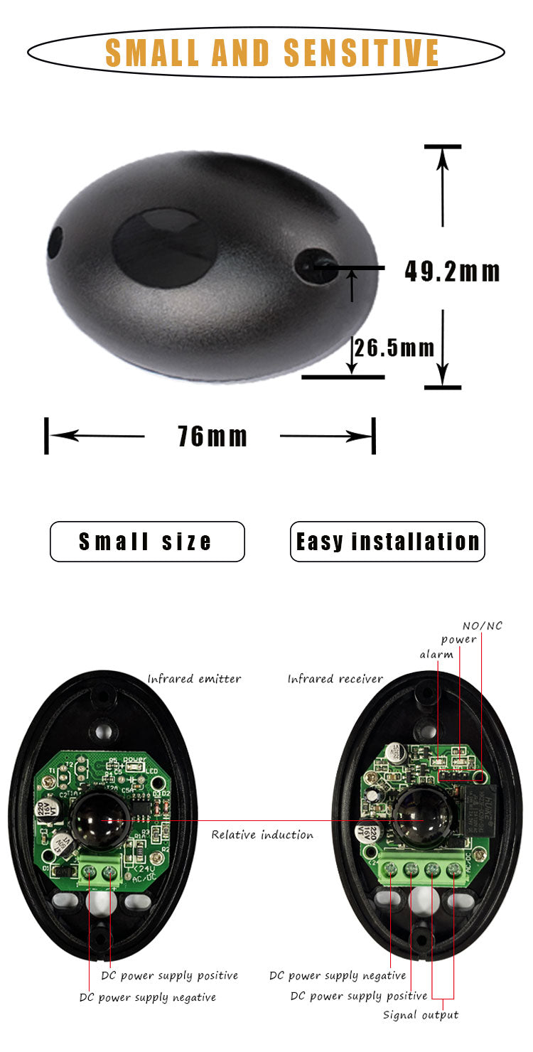 Single beam infrared sensor for smart house door photoelectric sensor