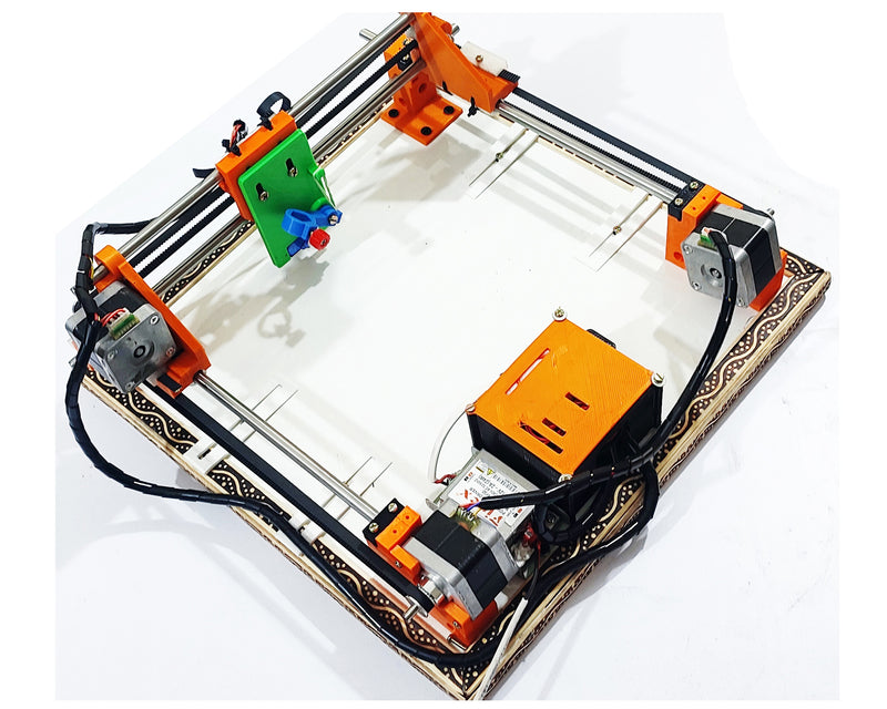 Techno Tirupati Fully Assembled Mini X Y Plotter Axidraw Drawing Machine with Wooden Base; Size 140mm x 180mm