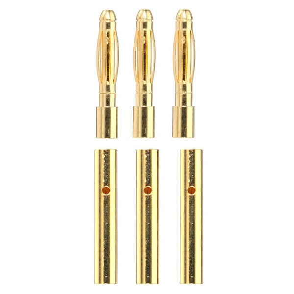 2mm Gold Connectors-3 Pairs