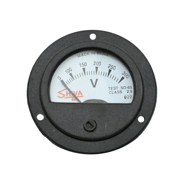 Shiva 0-300V 80mm Round Shape Analog Voltmeter