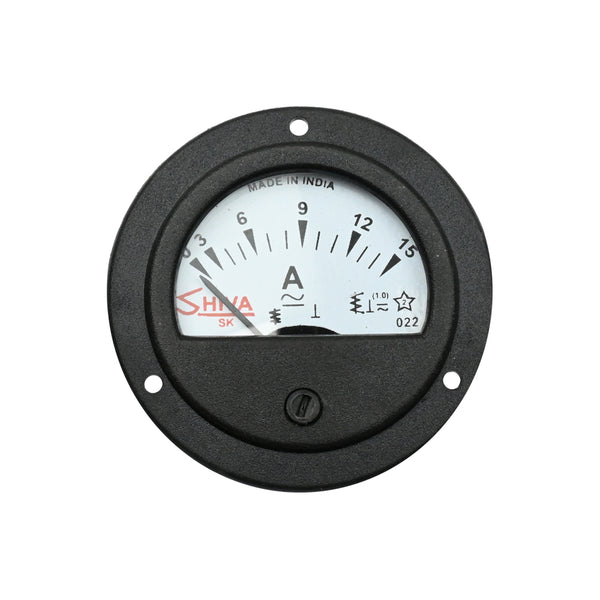 Shiva 0-15A 81x40mm Round Shape Analog Ammeter