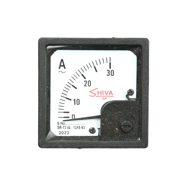 Shiva 0-30A 72x72x53mm Square Shape Analog Ammeter