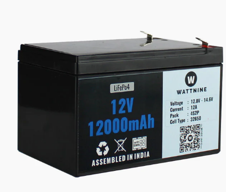 Wattnine 12V 12000mAh lithium iron phosphate LiFePo4 Battery