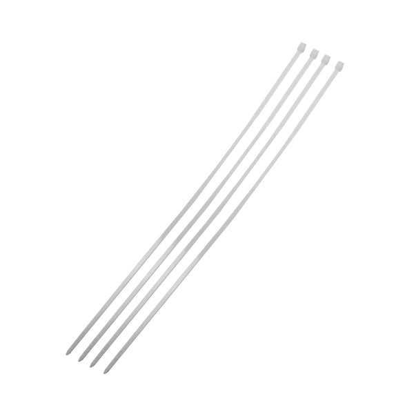 300 x 4.0mm White Nylon Zip Tie (Pack of 100)