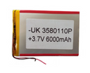 3.7V 6000mAH Lithium Polymer Rechargeable Battery