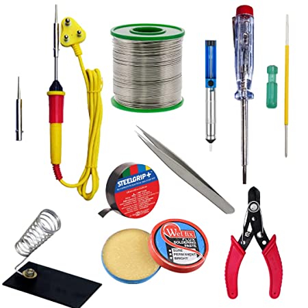 Gilhot® Professional 25 Watt Soldering Iron kit set with Wire Stripper &  Multimeter 11 in 1 combo